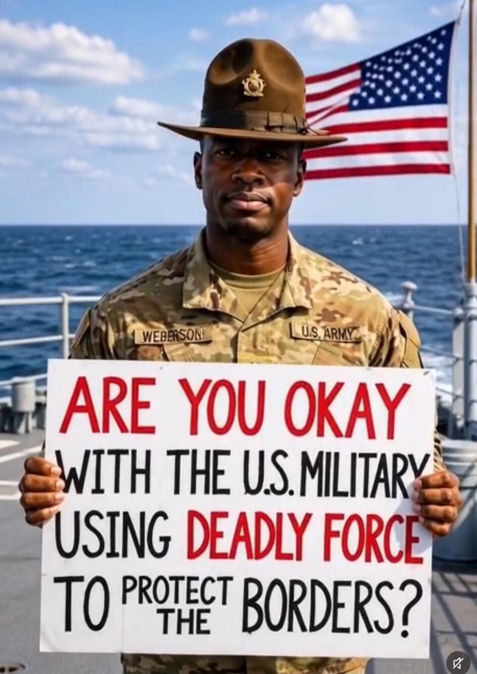 ARE YOU OKAY WITH THE U.S. MILITARY USING DEADLY FORCE TO PROTECT THE BORDERS?