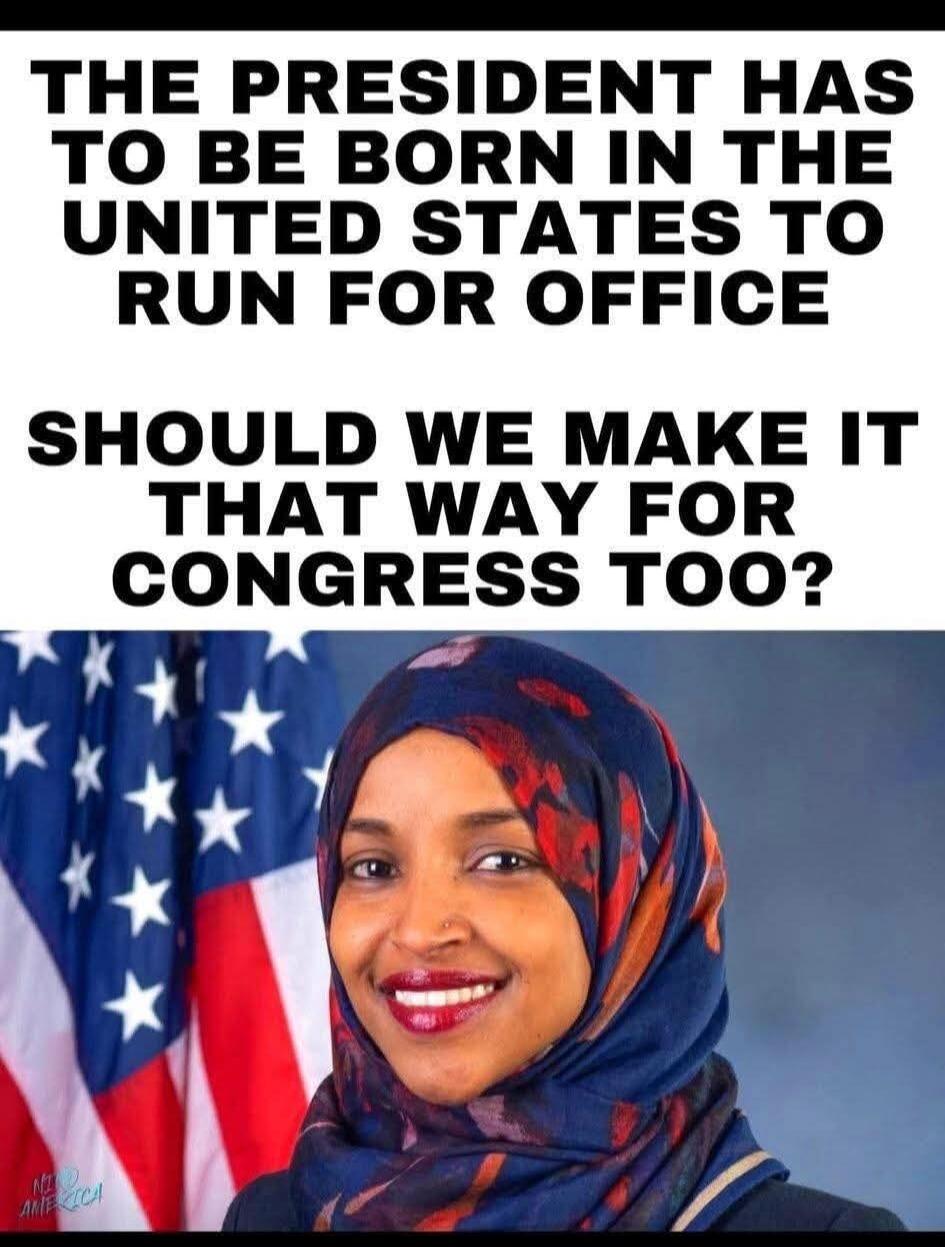 THE PRESIDENT HAS TO BE BORN IN THE UNITED STATES TO RUN FOR OFFICE SHOULD WE MAKE IT THAT WAY FOR CONGRESS TOO?