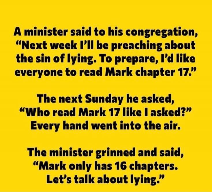 A minister said to his congregation, 