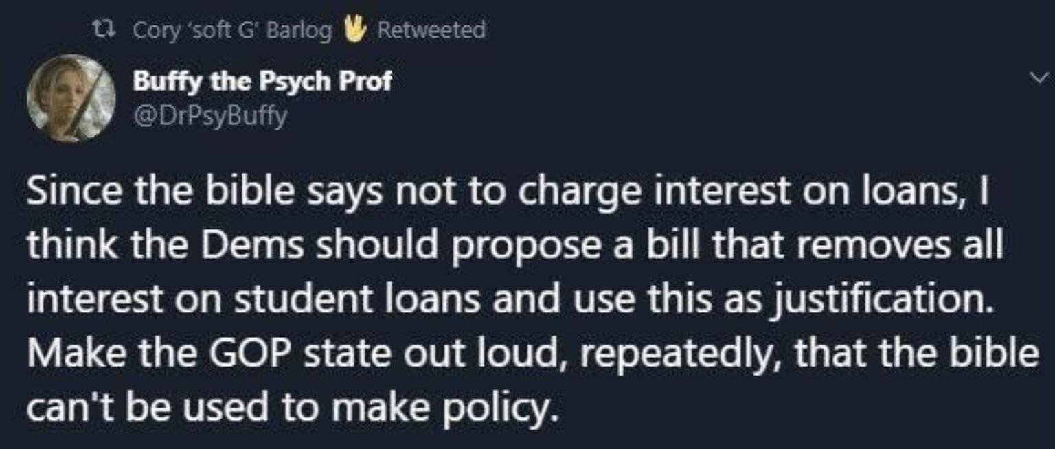 13 Cory soft G Barlog Retweeted Buffy the Psych Prof v U 10 23710113 N1y eR i 0 o o RS V W T g o et g 1 o HT g1 I y o W e To I think the Dems should propose a bill that removes all g Gl y olg By e 1o Al oF To 1o o RVIR s T N V 1 o 14 N VEUCRGERCOLES R ll dlolils Ml o 1 e GE I R o T6 cant be used to make policy