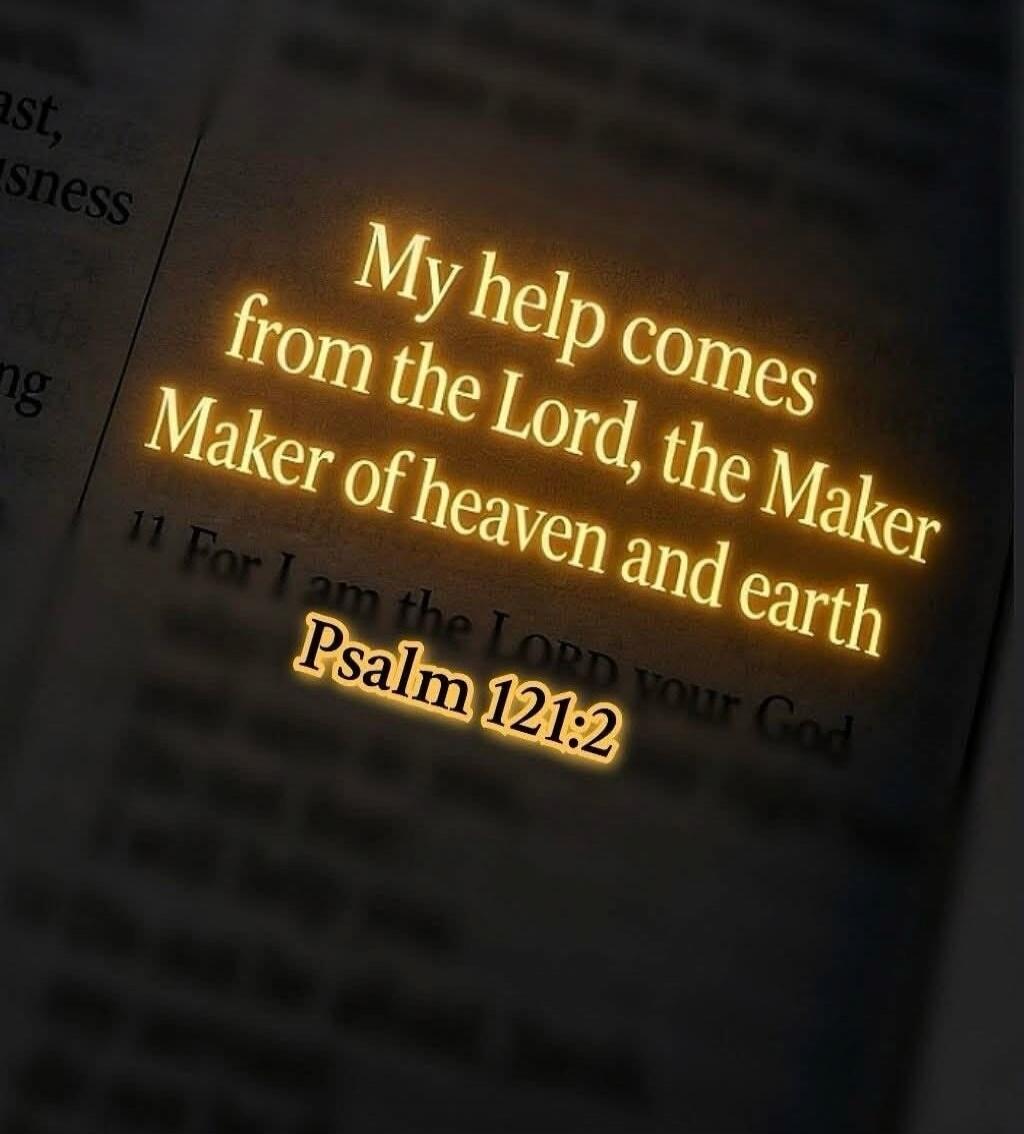 My help comes from the Lord, the Maker of heaven and earth Psalm 121:2