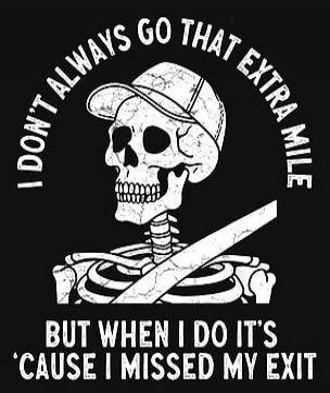 I DON'T ALWAYS GO THAT EXTRA MILE BUT WHEN I DO IT'S 'CAUSE I MISSED MY EXIT