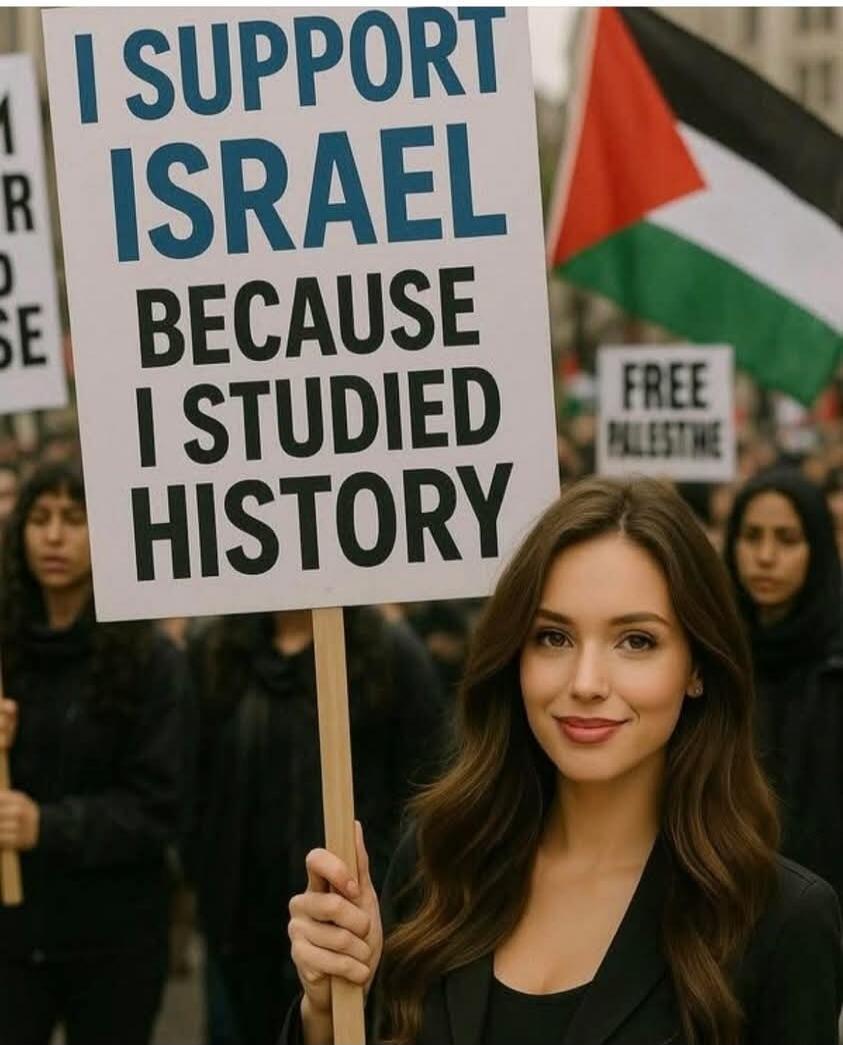 I SUPPORT ISRAEL BECAUSE I STUDIED HISTORY. FREE PALESTINE.