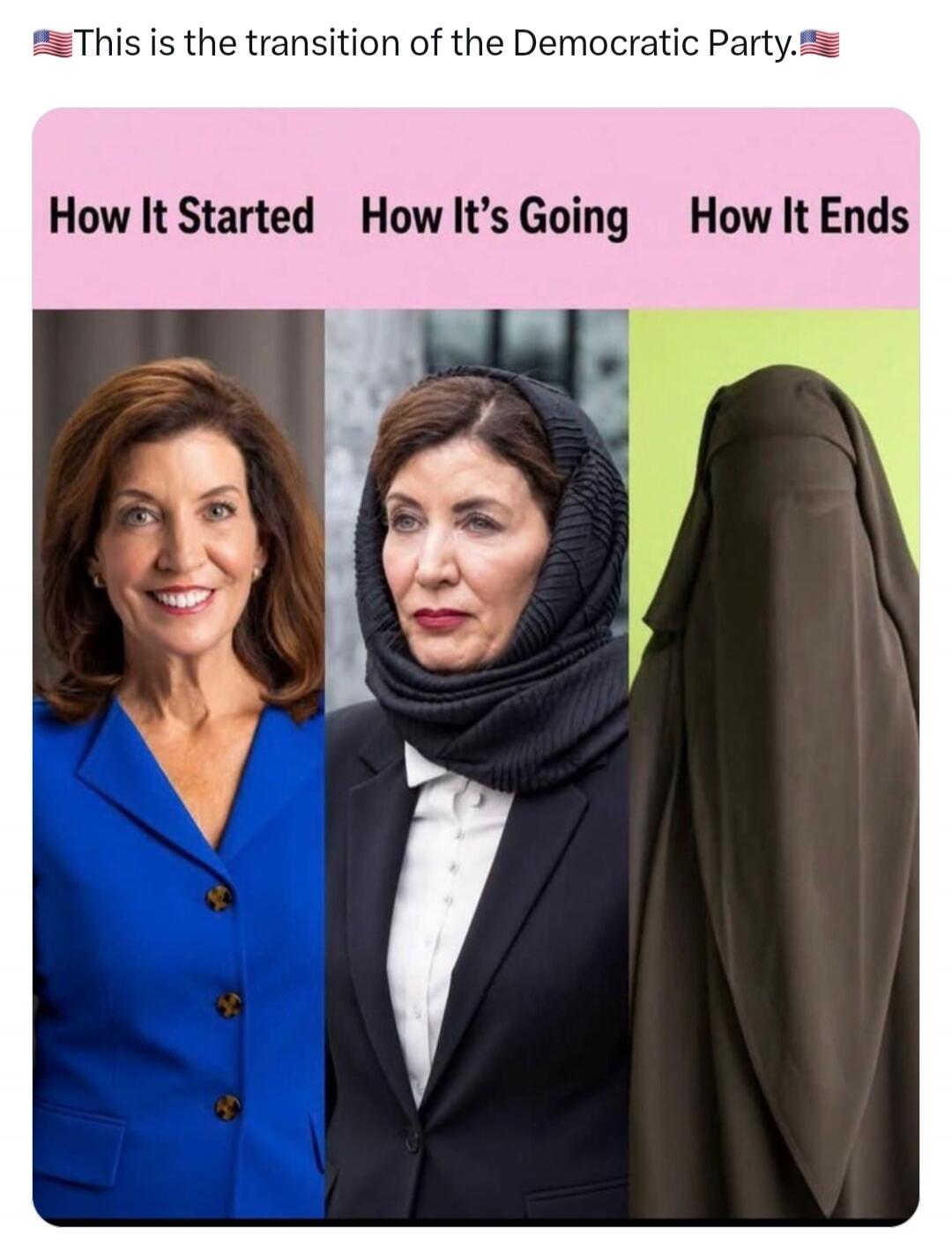 This is the transition of the Democratic Party. How It Started How It's Going How It Ends