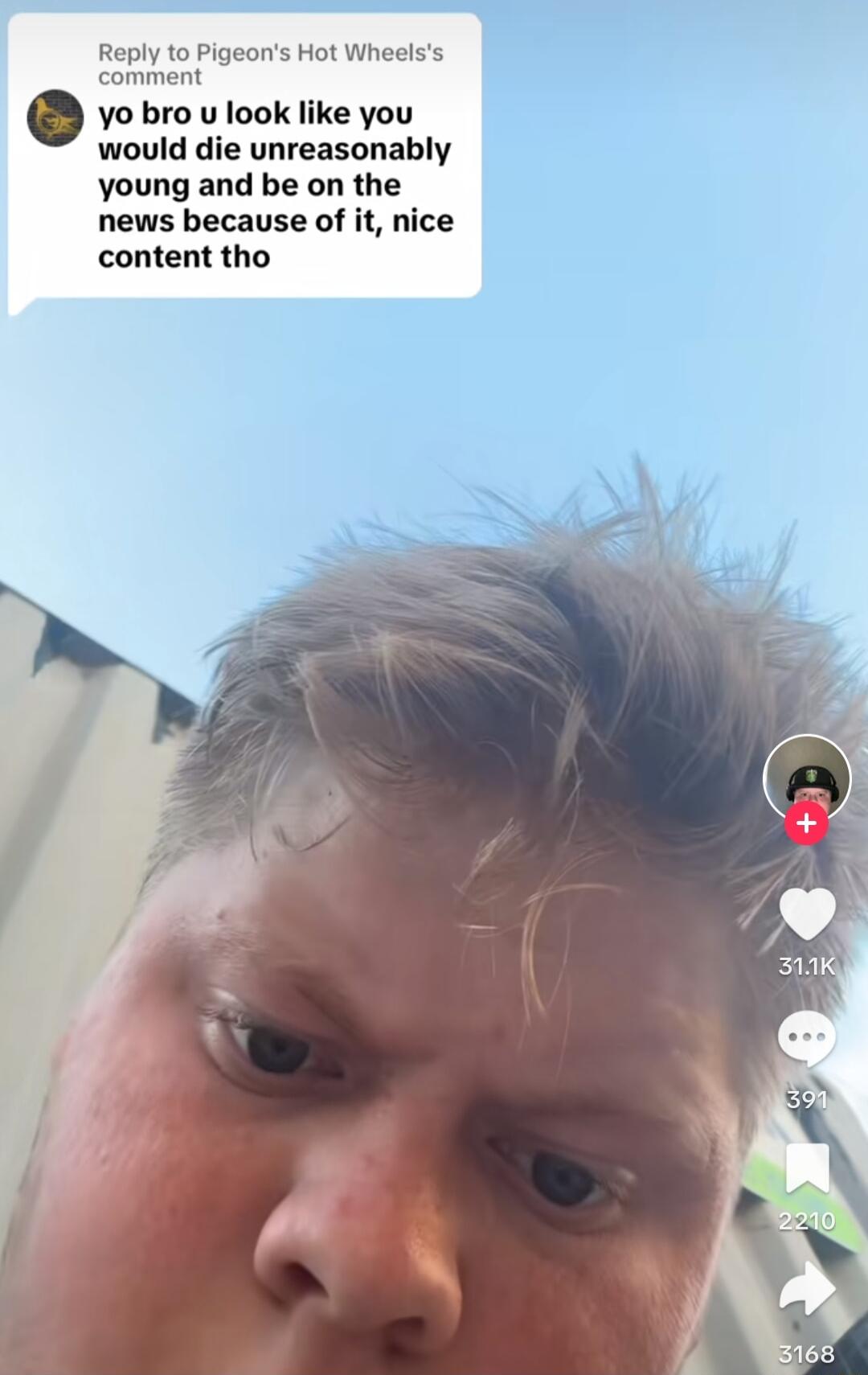 Reply to Pig ot Wheelss P e yo bro u look like you would die unreasonably young and be on the news because of it nice content tho