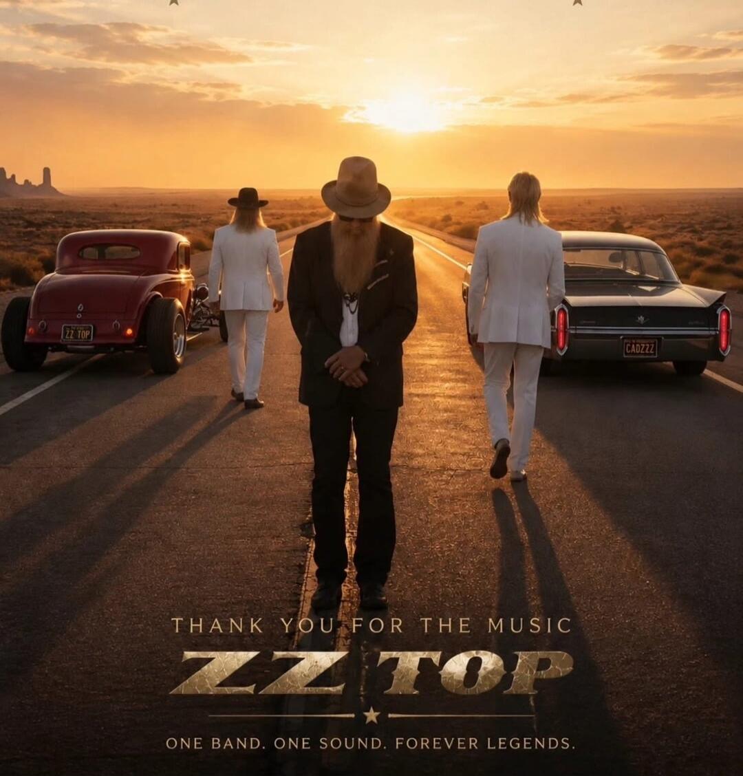 THANK YOU FOR THE MUSIC ZZ TOP ONE BAND. ONE SOUND. FOREVER LEGENDS.