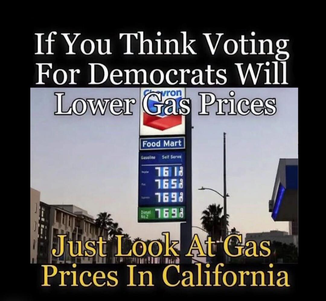 If You Think Voting For Democrats Will Lower Gas Prices Just Look At Gas Prices In California