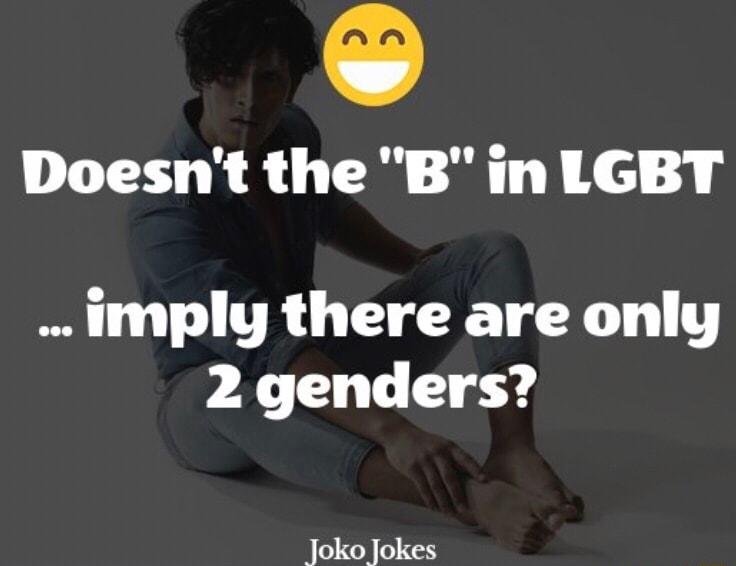 Doesnt the B in LGBT imply there are only 2 genders Joko Jokes