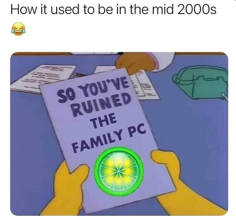 How it used to be in the mid 2000s