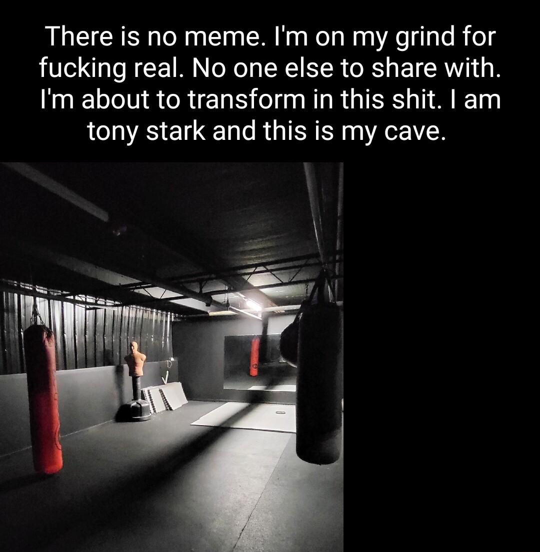 There is no meme Im on my grind for fucking real No one else to share with Im about to transform in this shit am tony stark and this is my cave