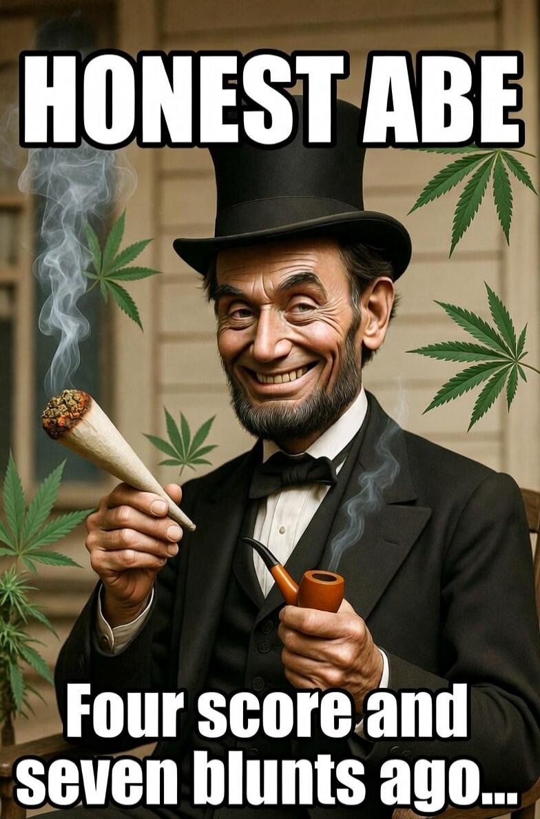 HONEST ABE Four score and seven blunts ago...