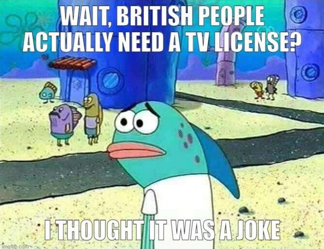WAIT, BRITISH PEOPLE ACTUALLY NEED A TV LICENSE? I THOUGHT IT WAS A JOKE
