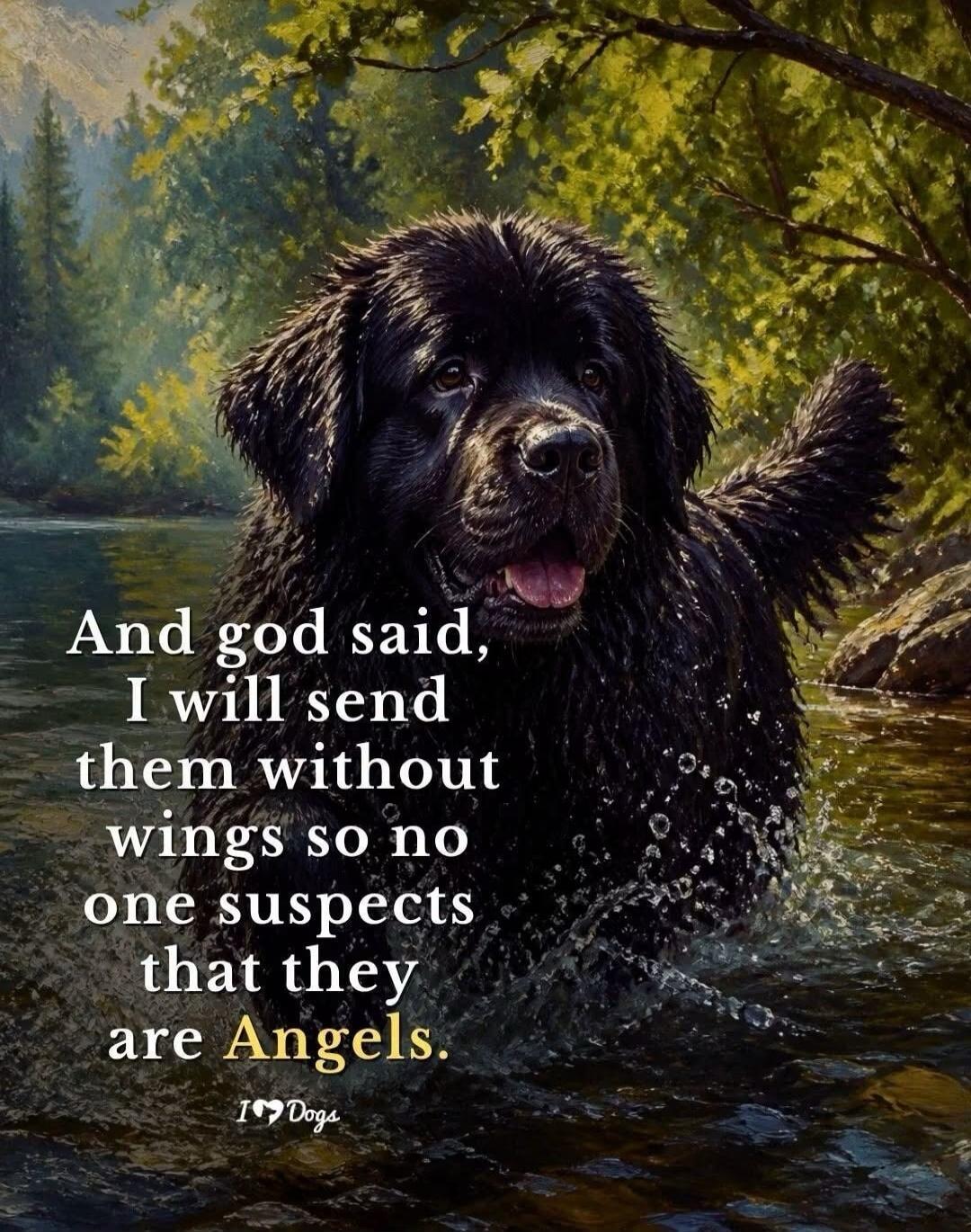 And god said, I will send them without wings so no one suspects that they are Angels. I Dogs