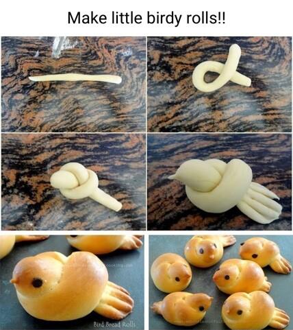 Make little birdy rolls