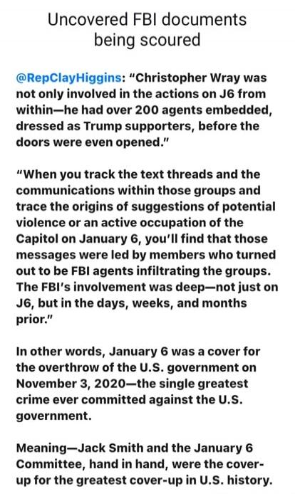 Uncovered FBI documents being scoured. @RepClayHiggins: 