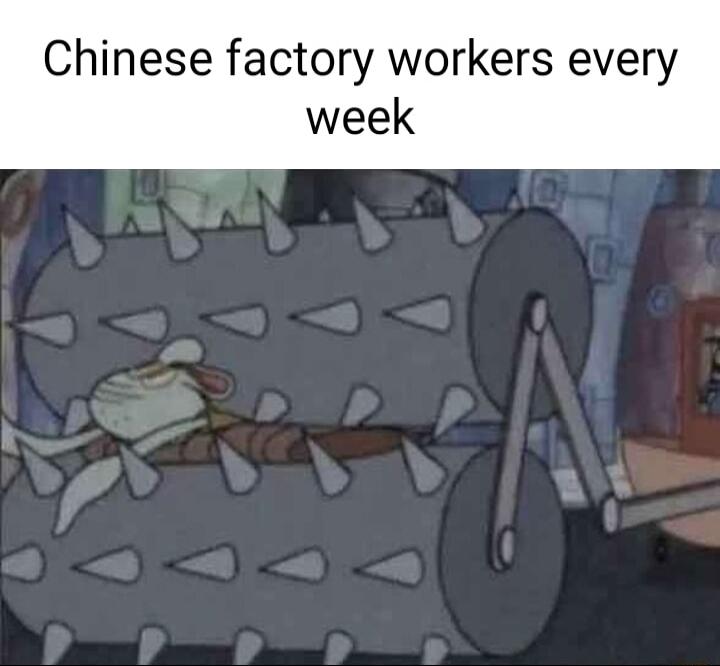 Chinese factory workers every week