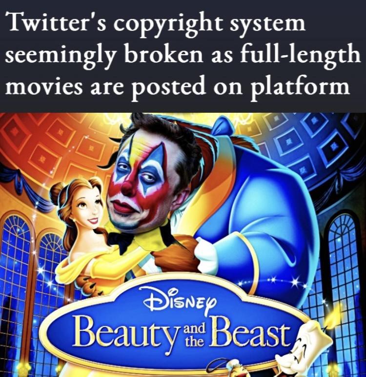 Twitters copyright system seemingly broken as full length movies are posted on platform o szp BeautyBeast