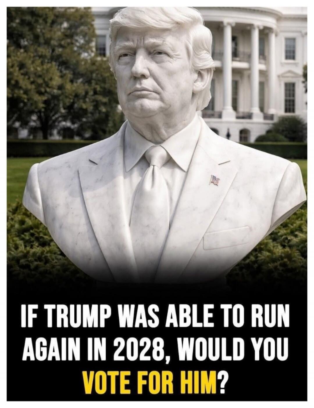 IF TRUMP WAS ABLE TO RUN AGAIN IN 2028, WOULD YOU VOTE FOR HIM?