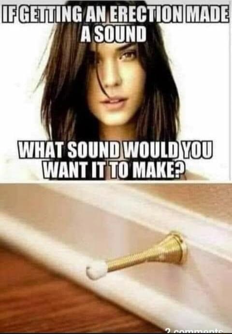 IF GETTING AN ERECTION MADE A SOUND
WHAT SOUND WOULD YOU WANT IT TO MAKE?