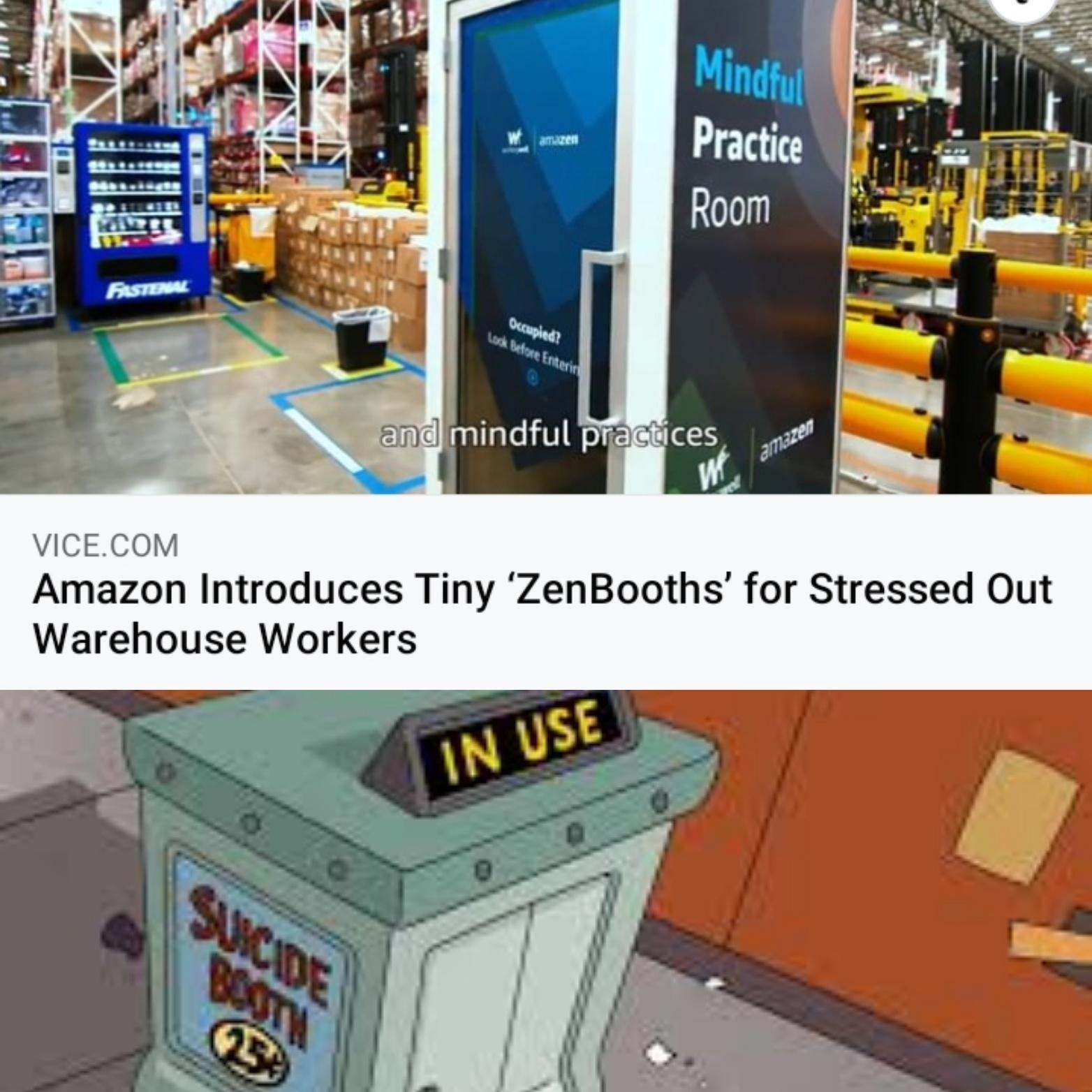 VICECOM Amazon Introduces Tiny ZenBooths for Stressed Out Warehouse Workers