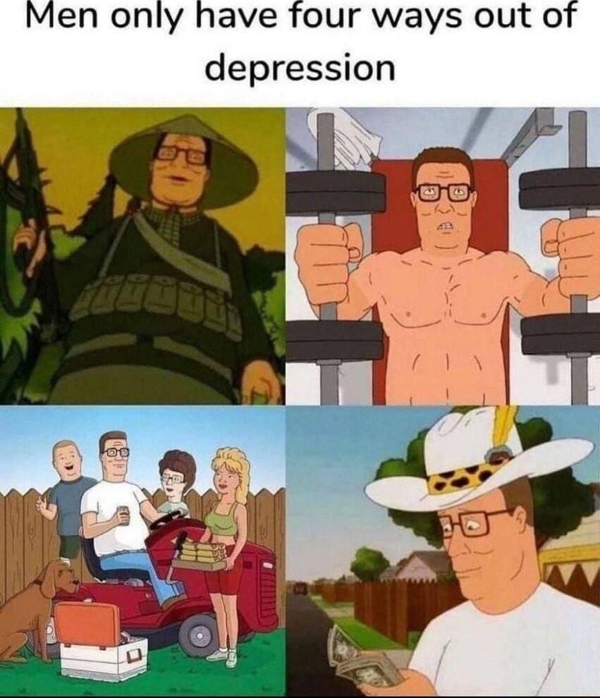 Men only have four ways out o depression