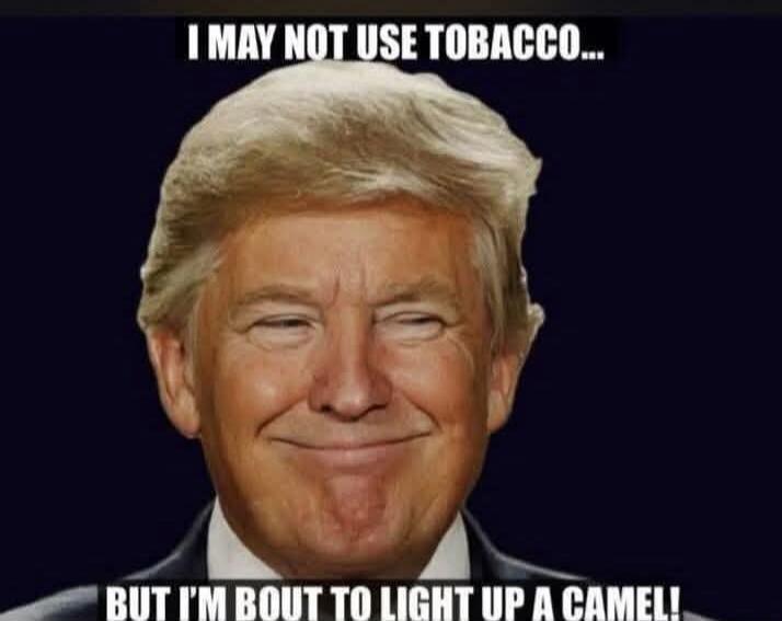 I MAY NOT USE TOBACCO... BUT I'M BOUT TO LIGHT UP A CAMEL!