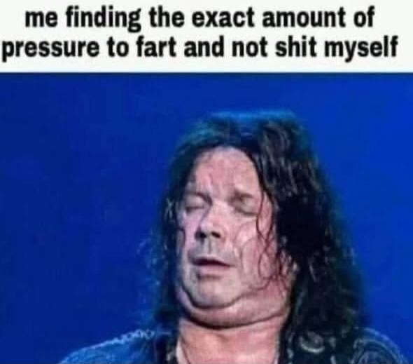 me finding the exact amount of pressure to fart and not shit myself