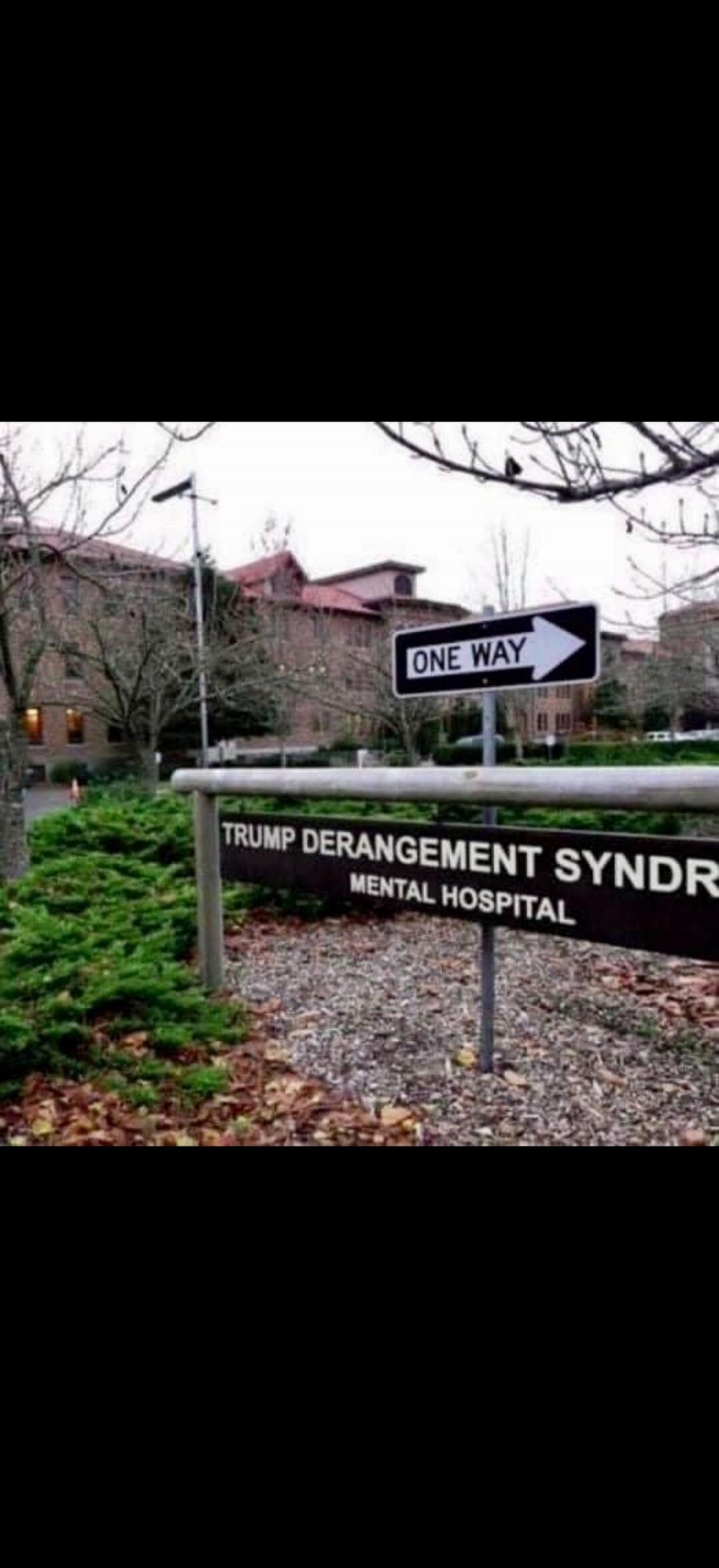 ONE WAY TRUMP DERANGEMENT SYNDROME MENTAL HOSPITAL