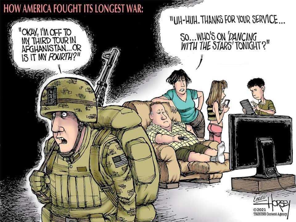 HOW AMERICA FOUGHT ITS LONGEST WAR 1L HUW THANKS FOR YOUR SERVICE 7 o IO o 50WHOS ON PANCING T R WITi THE STARS TONIGHT2 15 1T WY FOURTH 4 TRIEONE Content Agency
