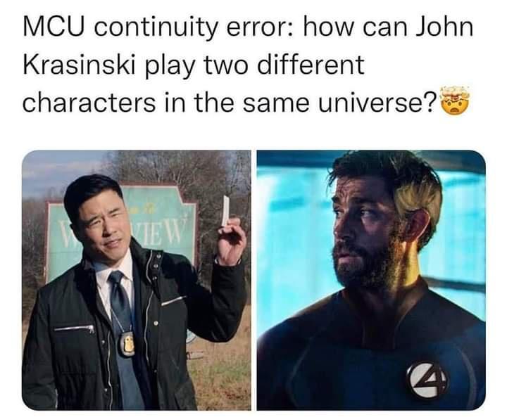 MCU continuity error how can John Krasinski play two different characters in the same universe