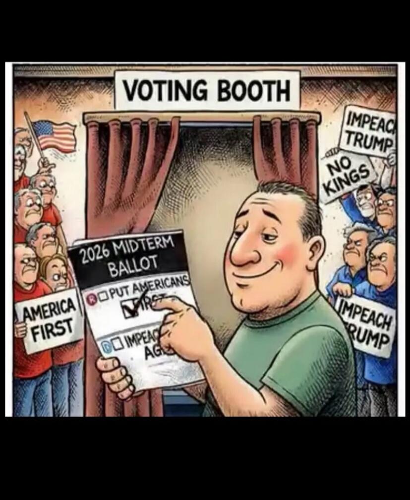 VOTING BOOTH 2026 MIDTERM BALLOT PUT AMERICANS FIRST IMPEACH TRUMP NO KINGS AMERICA FIRST IMPEACH RUMP