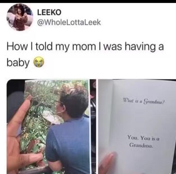 How told my mom was having a baby