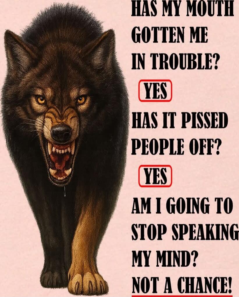 HAS MY MOUTH GOTTEN ME IN TROUBLE? YES HAS IT PISSED PEOPLE OFF? YES AM I GOING TO STOP SPEAKING MY MIND? NOT A CHANCE!