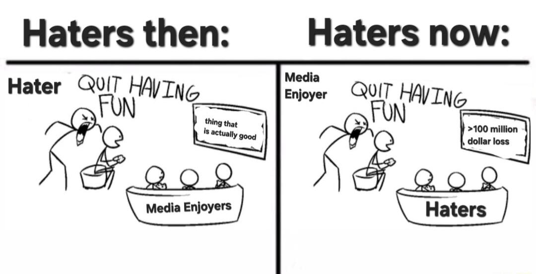 Haters then Haters now Hater QUIT T