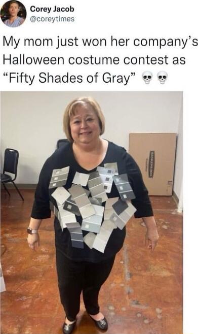 n Corey Jacob coreytimes W My mom just won her companys Halloween costume contest as Fifty Shades of Gray
