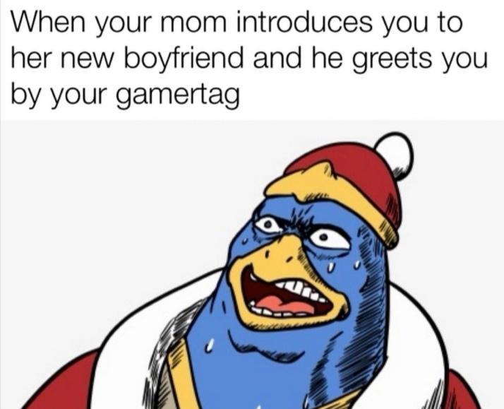 When your mom introduces you to her new boyfriend and he greets you by your gamertag