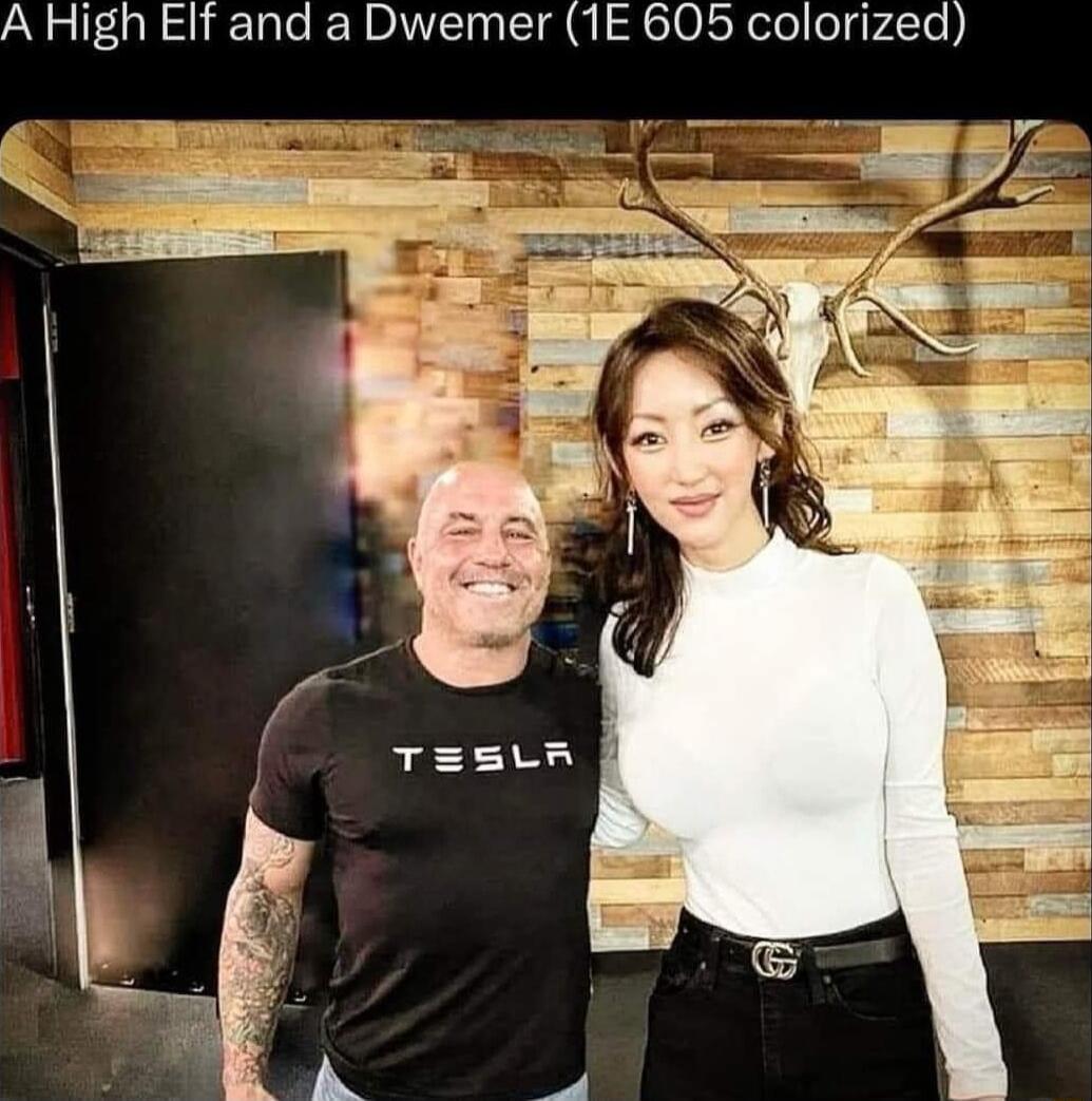 A High Elf and a Dwemer 1E 605 colorized