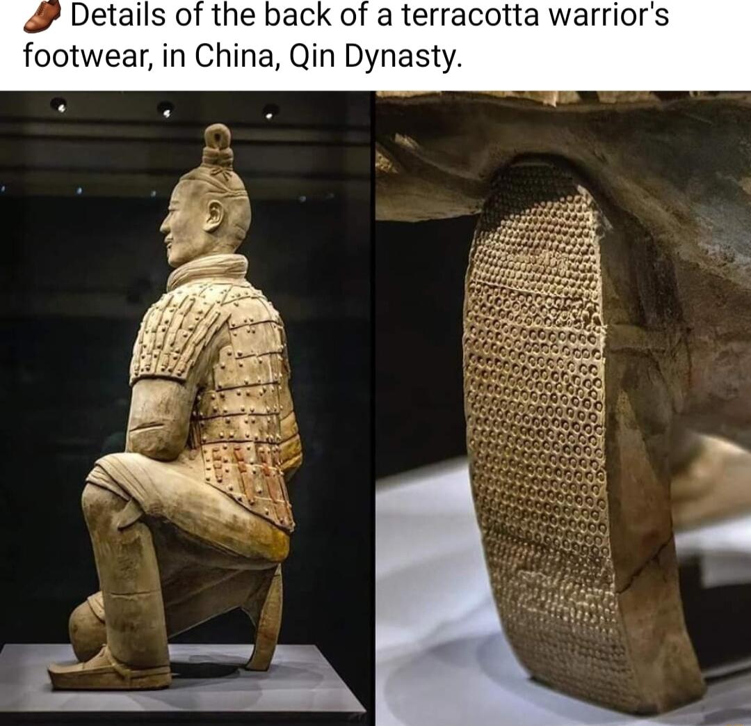 etails of the back of a terracotta war footwe China Qin Dynasty