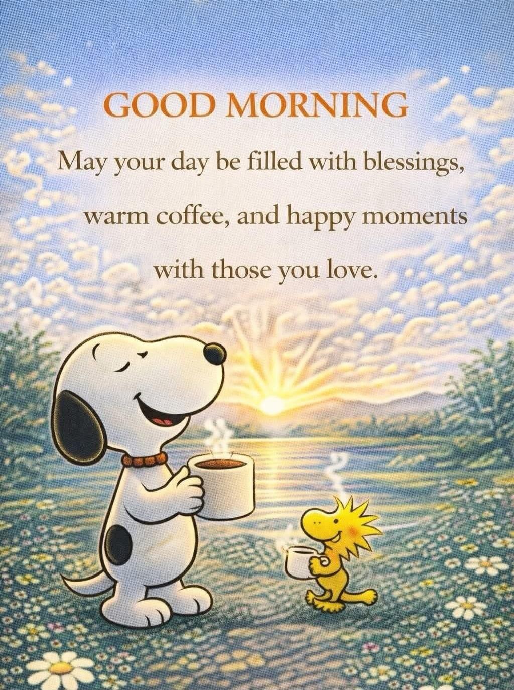 GOOD MORNING
May your day be filled with blessings,
warm coffee, and happy moments
with those you love.