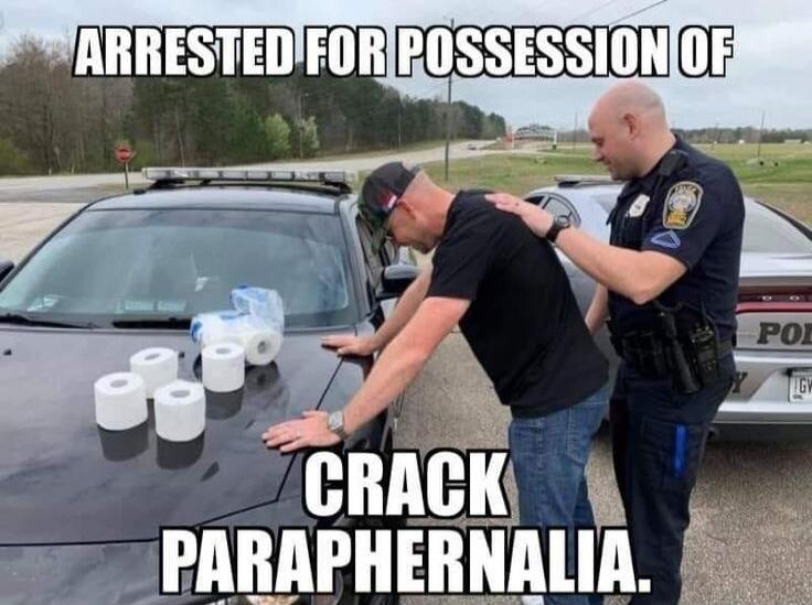 ARRESTED FOR POSSESSION OF CRACK PARAPHERNALIA.