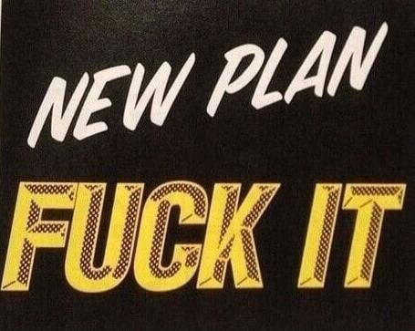 NEW PLAN FUCK IT