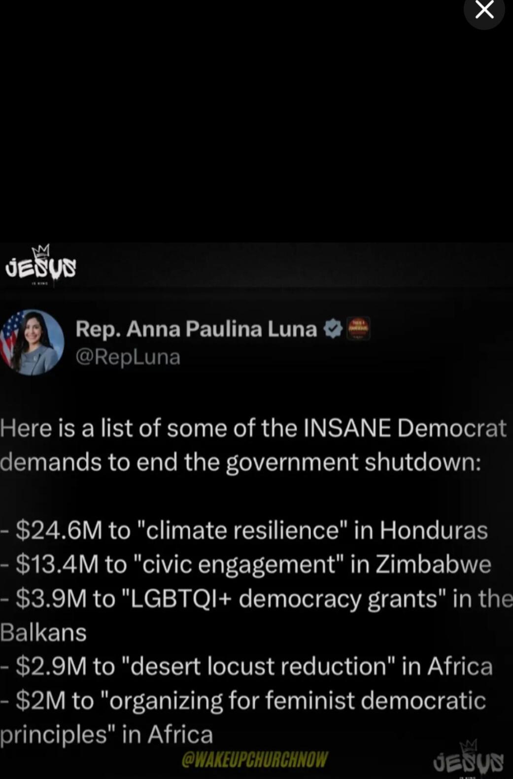 Here is a list of some of the INSANE Democrat demands to end the government shutdown:\n\n- $24.6M to 