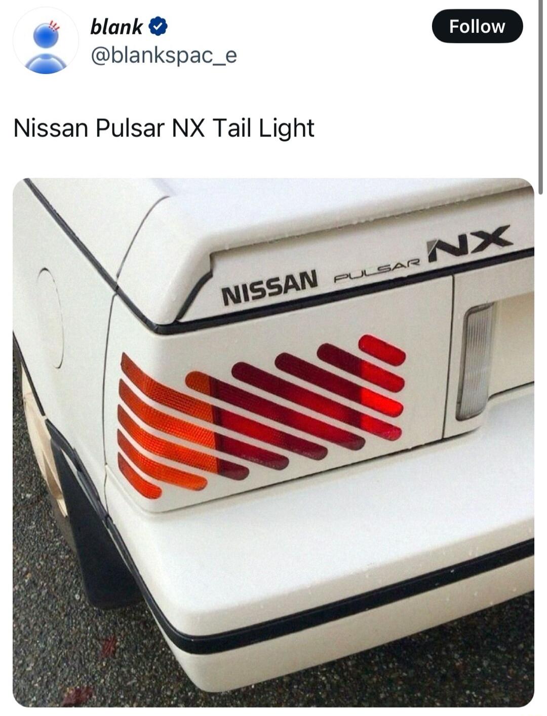 blank blankspac_e Nissan Pulsar NX Tail Light