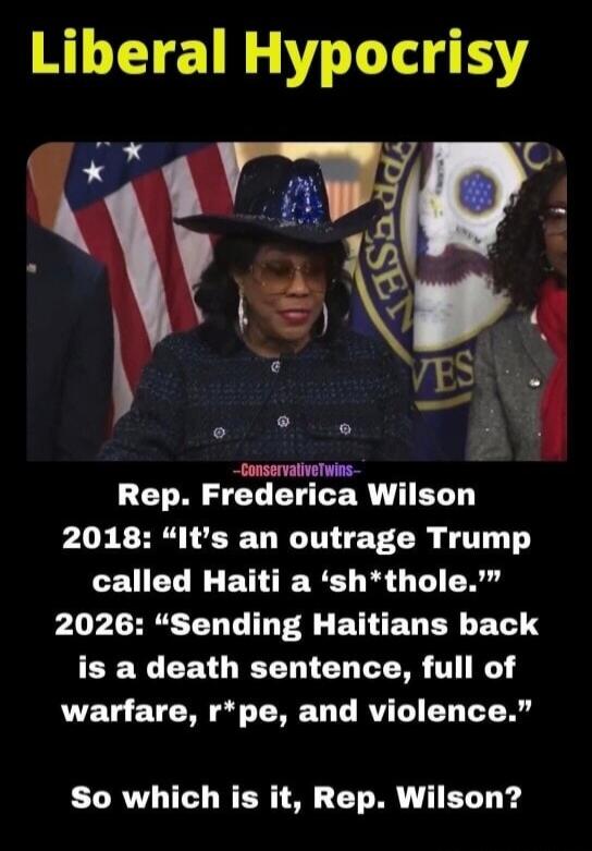 Liberal Hypocrisy Rep. Frederica Wilson 2018: 