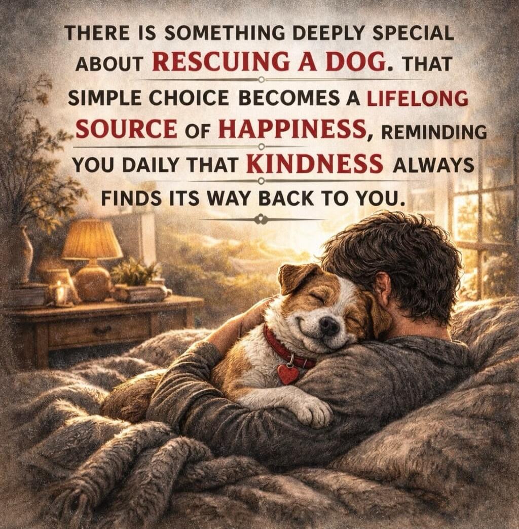 THERE IS SOMETHING DEEPLY SPECIAL ABOUT RESCUING A DOG. THAT SIMPLE CHOICE BECOMES A LIFELONG SOURCE OF HAPPINESS, REMINDING YOU DAILY THAT KINDNESS ALWAYS FINDS ITS WAY BACK TO YOU.