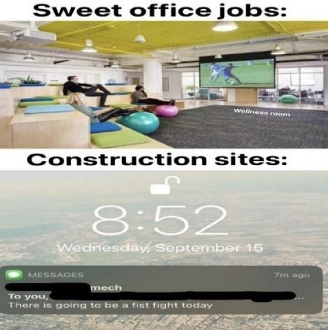 Sweet office jobs Construction sites