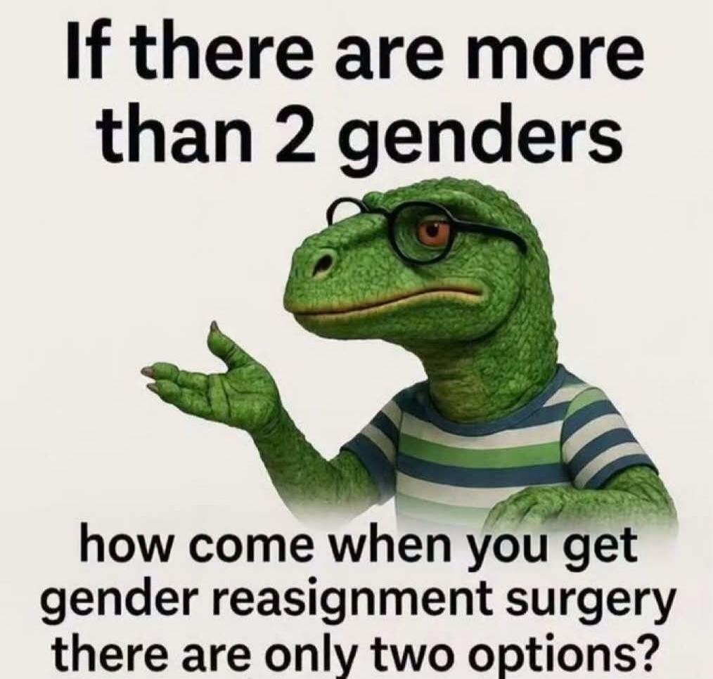 If there are more than 2 genders how come when you get gender reassignment surgery there are only two options?