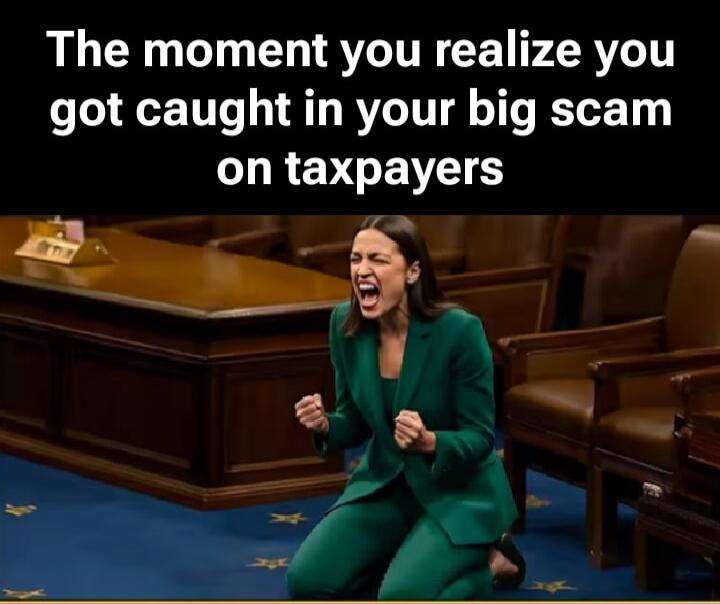 The moment you realize you got caught in your big scam on taxpayers