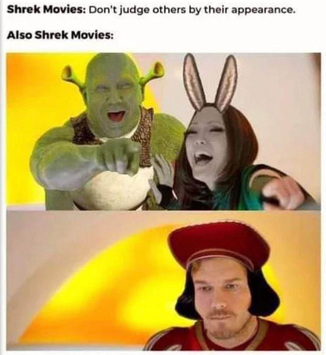 Shrek Movies Dont judge others by their appearance Also Shrek Movies