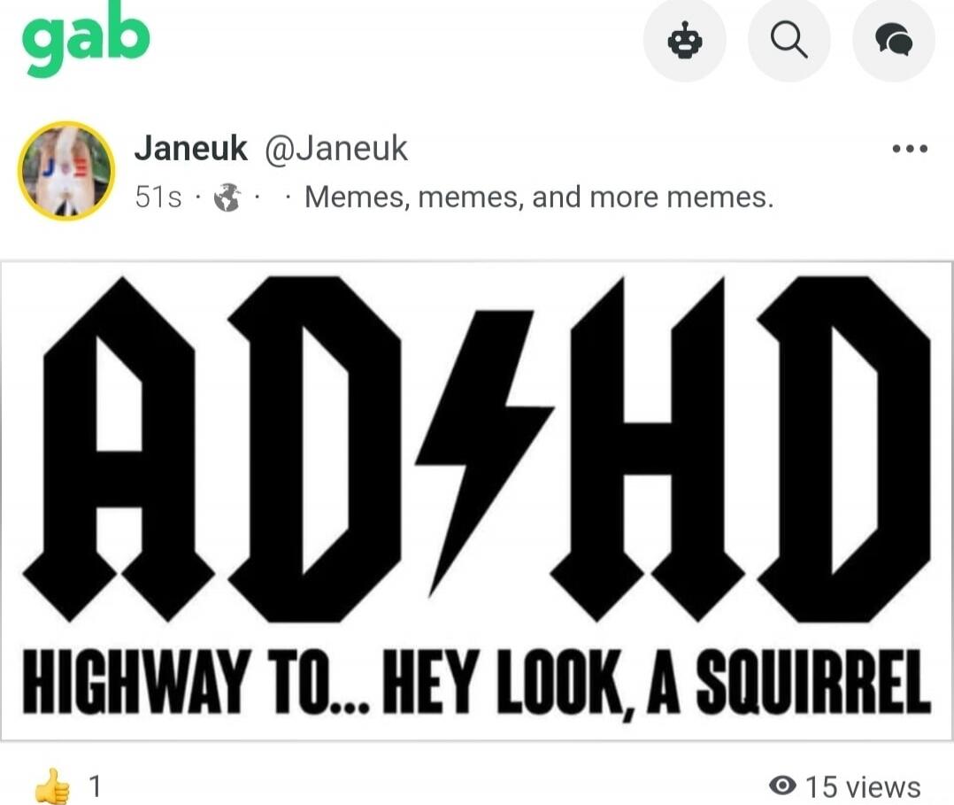 ADHD HIGHWAY TO... HEY LOOK, A SQUIRREL. Memes, memes, and more memes.